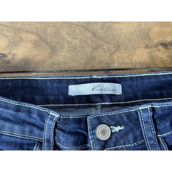 Kancan Womens Size 1/24 Mid Rise Skinny Dark Wash Jeans - Picture 4 of 9